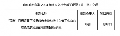 我校一项课题获山东省社科联2024年度人文社会科学课题（第一批）立项